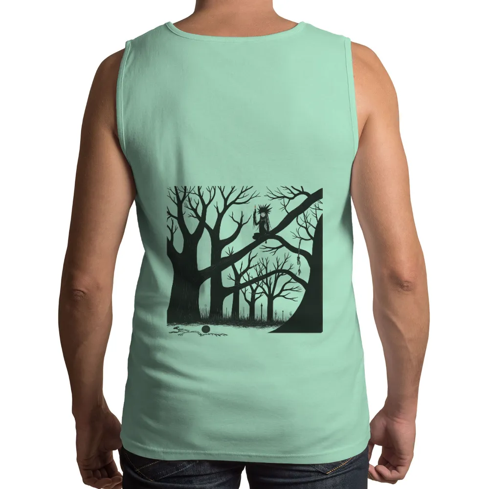 Tee Shirt Printing: Solitude in the Dark Forest - Artistic Design|sanderson home of the black flame candle