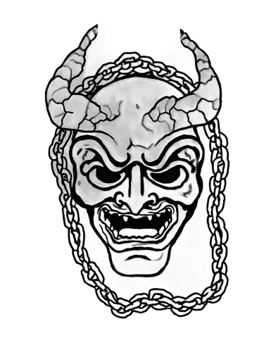 Custom Tee Shirts: Oni Mask - Artistic Designs