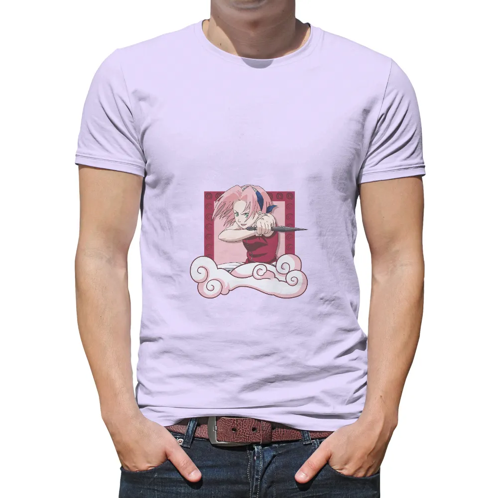 T-Shirts Design: Sakura Haruno's Strength and Determination|t shirt roblox aesthetic pink