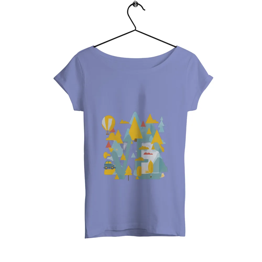 T-Shirt Printing: Adventure Awaits with Whimsical Landscape Design|car toons t shirt