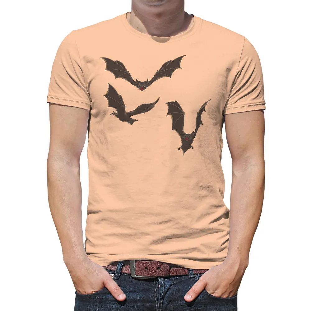 TShirt Design: Bats in Flight - Artistic Harmony and Balance|reflection t shirt butterfly