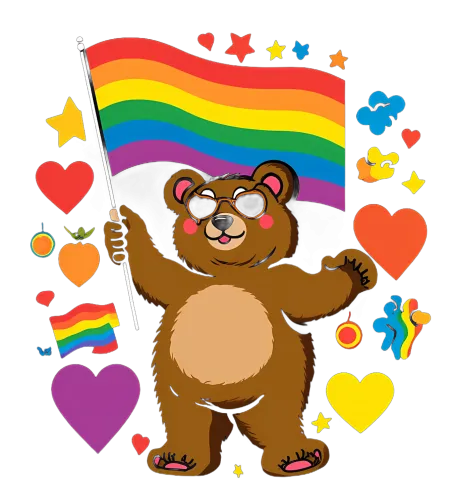 Custom Tee Shirts: Celebrate Pride with Joyful Bear Design