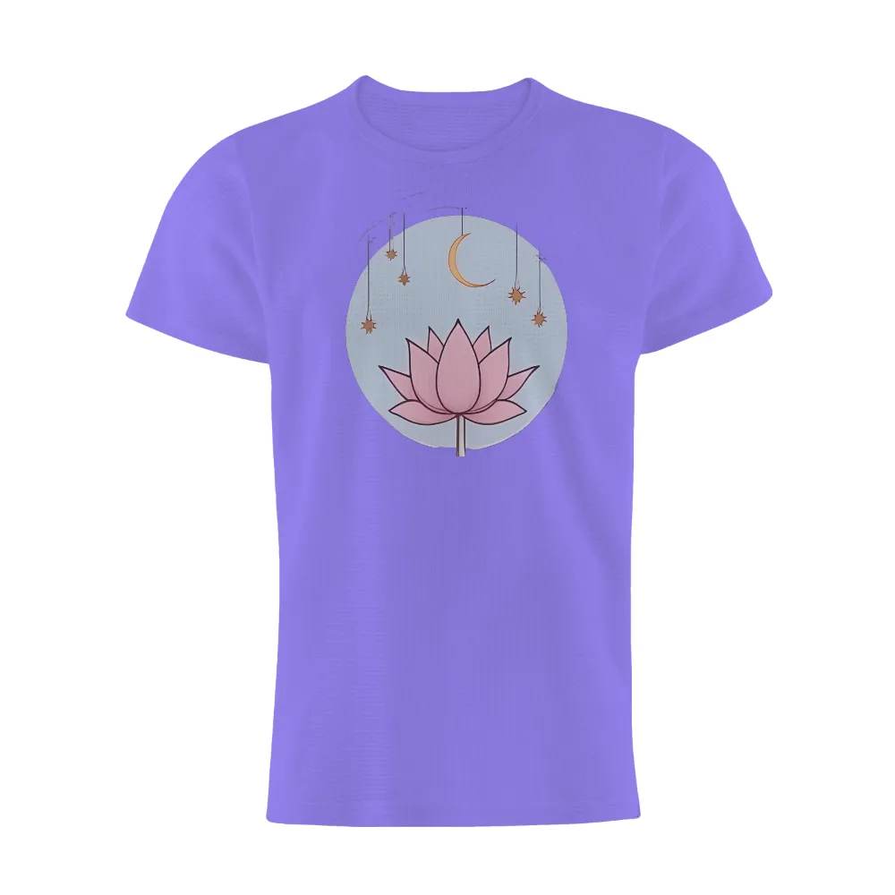 Custom Tee Shirts: Lotus Under the Moon - Serenity and Inner Peace|pacifico shirt white lotus