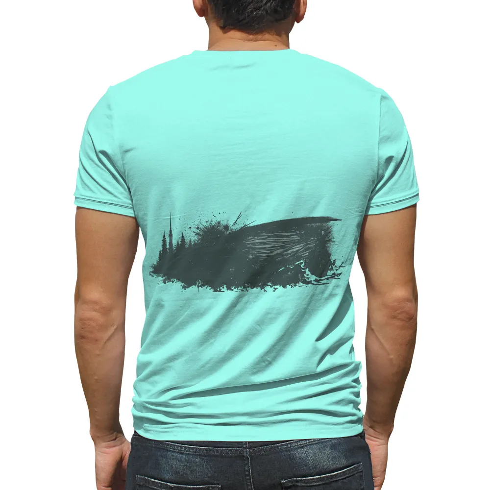 T-Shirts Design: Solitude by the Lake - Artistic Night Scene|men's night out camp shirt playboy