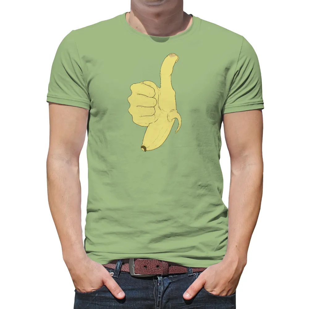 T-Shirt Printing: Banana Thumbs Up - Quirky Positivity|unique yankee shirts