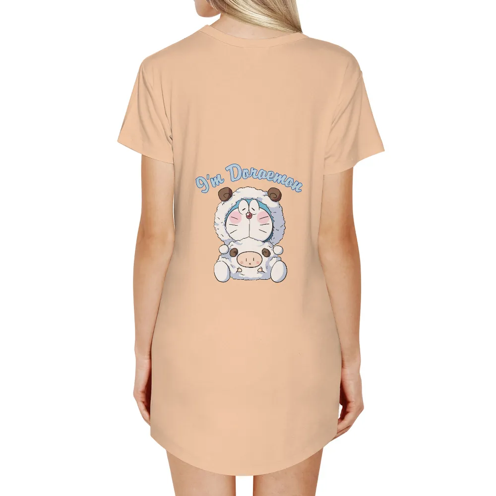 Tee Shirt Printing: Doraemon Sheep Costume - Playful Nostalgia|nostalgia t shirts online