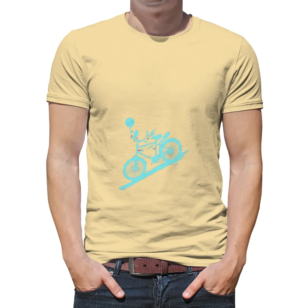 Custom T-Shirt Printing: Nature's Harmony - Bicycle and Bird|t shirt logo print design