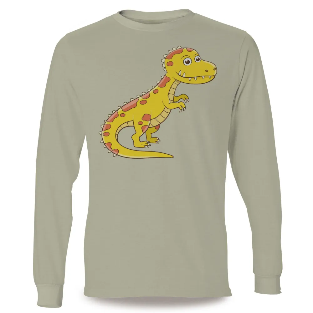 T-Shirts Design: Playful Dino - Artistic Prehistoric Adventure|neon yellow custom t shirts