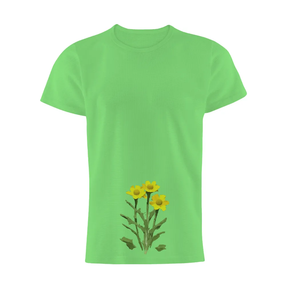 T-Shirts Design: Vibrant Daisies - Nature's Resilience|t shirt painting on nature