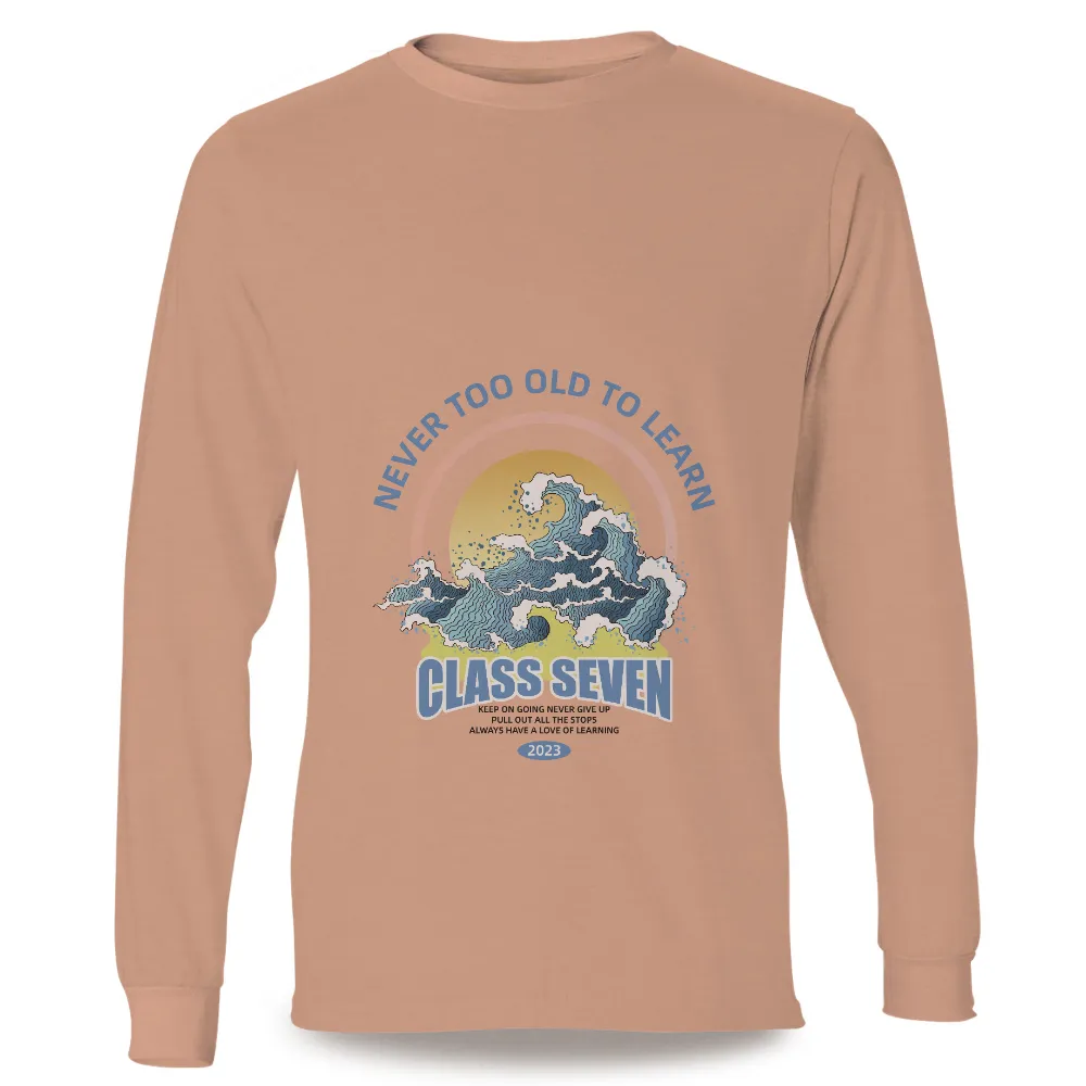 Tee Shirt Printing: Embrace Lifelong Learning with Class Seven's 2023 Design|weekday journey shirt