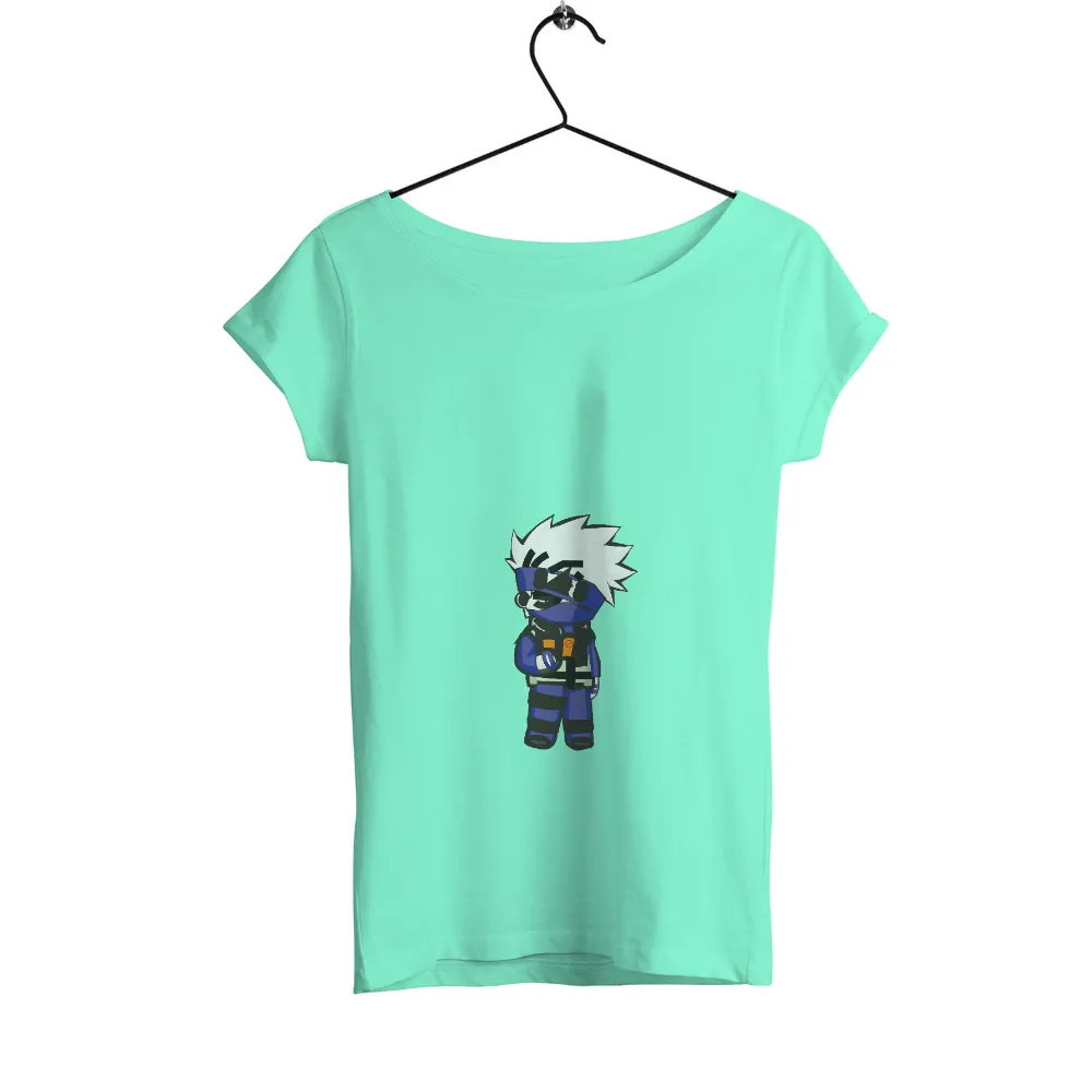 Graphic Tees: Ninja Chibi - Perseverance and Courage|cartoon character with blue shirt