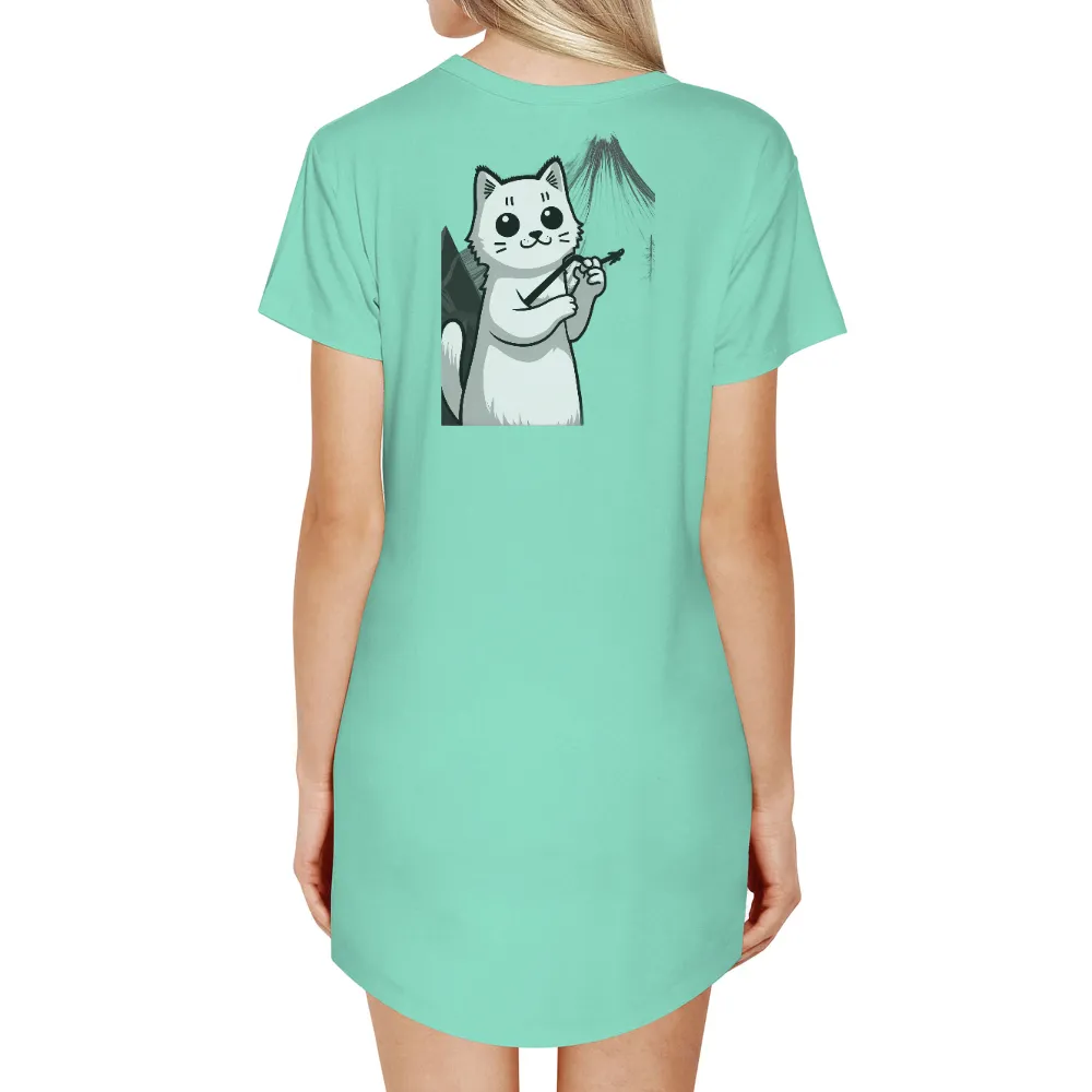 T-Shirts Pattern: Whiskers the Guitarist Cat|Whiskers the cat holding a guitar