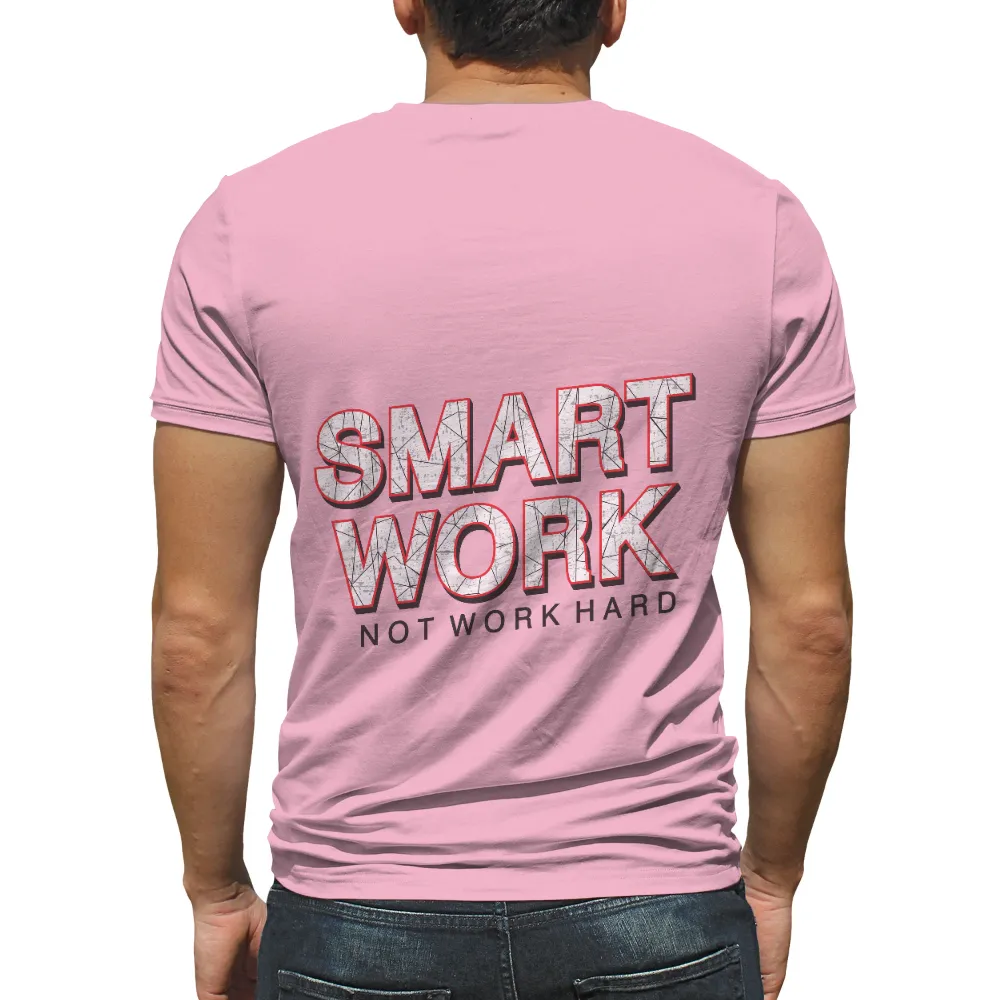 Customized Tee Shirts: Smart Work Not Work Hard - Inspirational Quote|black shirt with neon letters