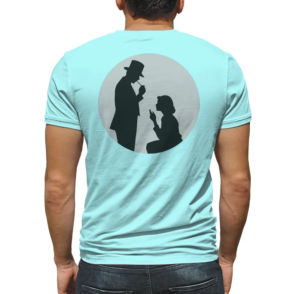 T-Shirts Design: Vintage Detective Silhouette - Noir Mystery|vintage 1970 men's shirt