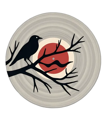 T-Shirts Design: Crow on Vinyl - Nature Meets Music