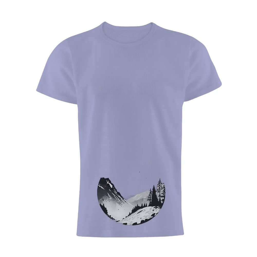 Custom Tee Shirts: Hidden Valley Harmony - Mountains and Forest|reign forest fronds camp shirt