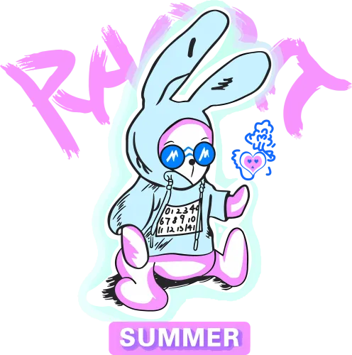 Tee Shirts Printed: Quirky Rabbit Summer Fun