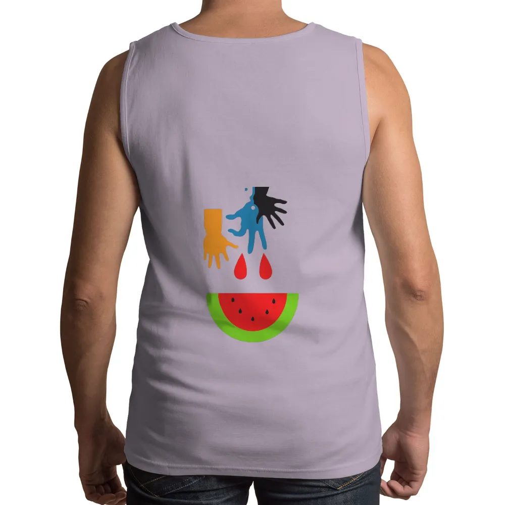 Custom Summer Joy Design: Watermelon and Hands Art|breathable shirts for summer