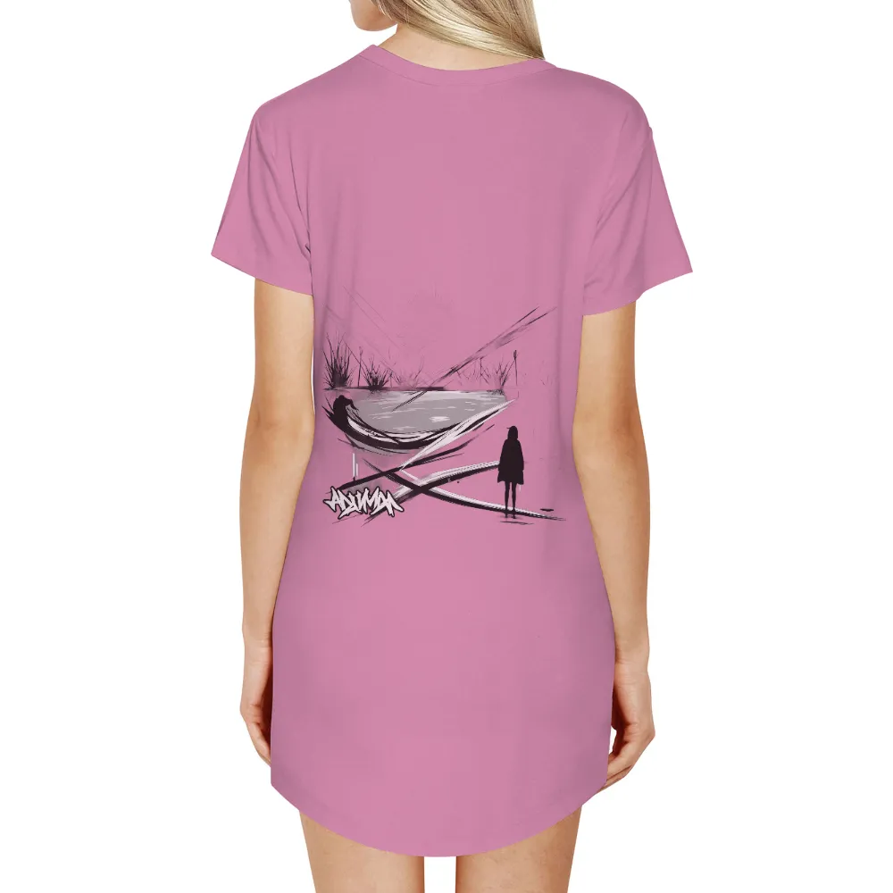 Shirts Graphic Tees: Luna's Mysterious Pond - Artistic Reflections|summer of soul shirt