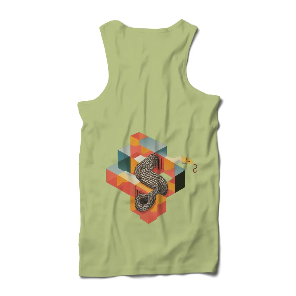 T-Shirts Pattern: Snake and Geometric Harmony|harmony day t shirts best and less