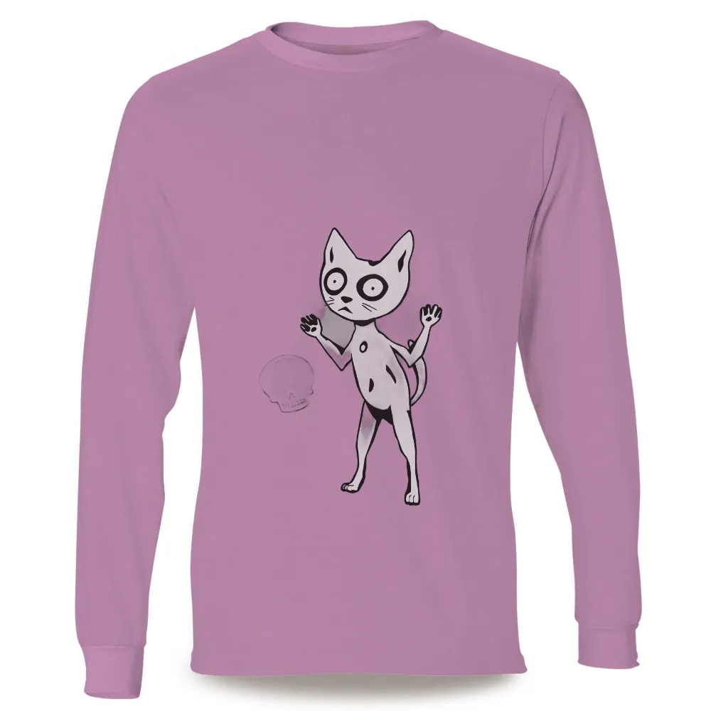 T-Shirts Pattern: Whisper the Ghostly Cat | Artistic Designs| Mysterious ghostly cat