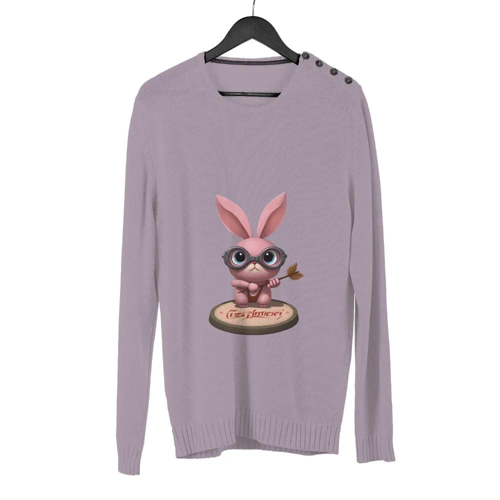 TShirt Design: Whimsical Bunny Artist with Goggles|rugman art t shirt