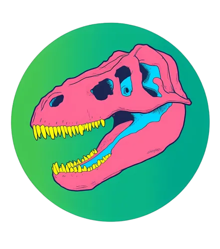 Dinosaur Skull Retro Pop Art: A Vibrant Prehistoric Design