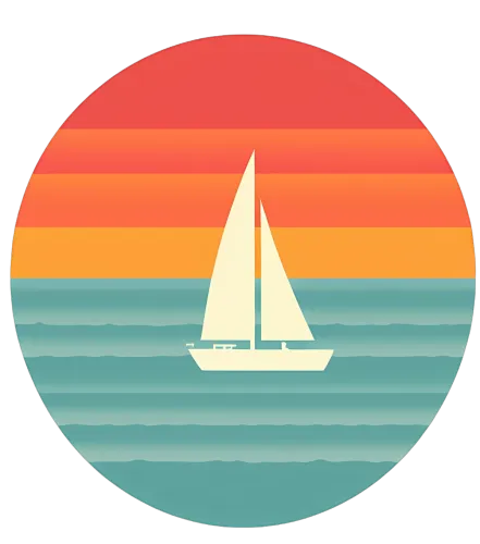 Vintage Sailboat Sunset Design Pattern