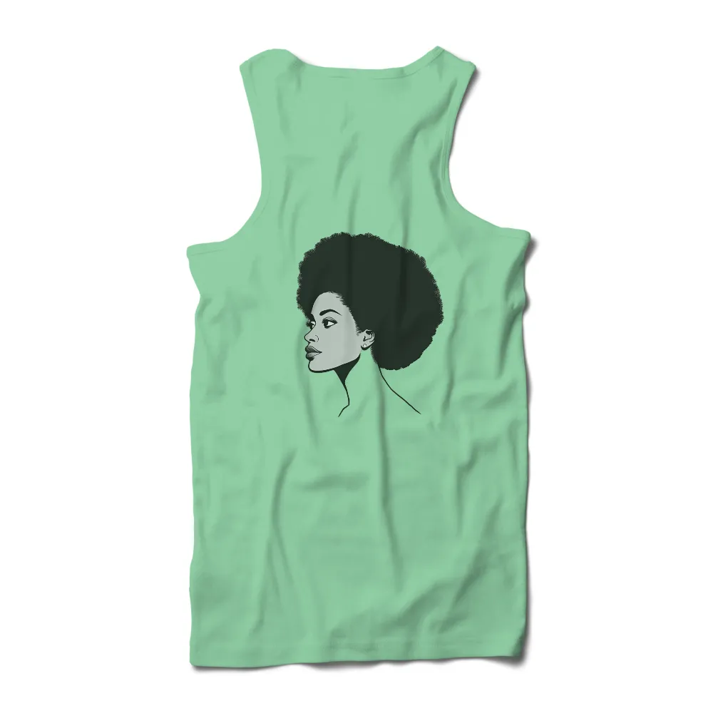 T-Shirts Design: Aria - Minimalist Afro Profile|black and white captain america shirt