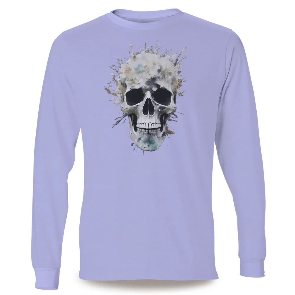 Custom T-Shirt Printing: Floral Skull - Artistic Designs|thermal body art shirt