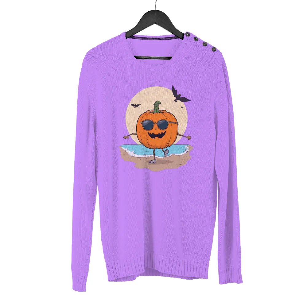 T-Shirts Pattern: Cool Pumpkin at the Beach - Halloween Night|halloween movie t shirt michael myers