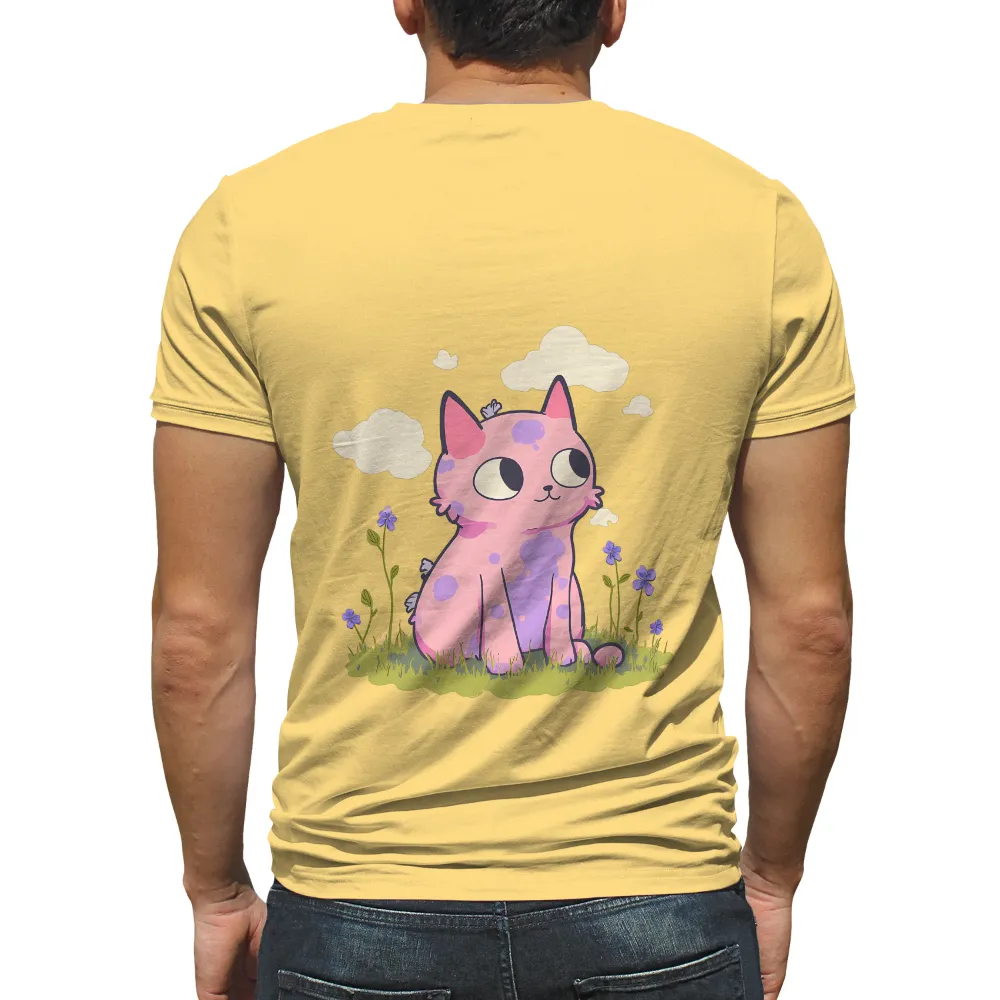 Whimsical Pink Cat TShirt Design: A Moment of Innocence and Wonder|blue wonder woman t shirt