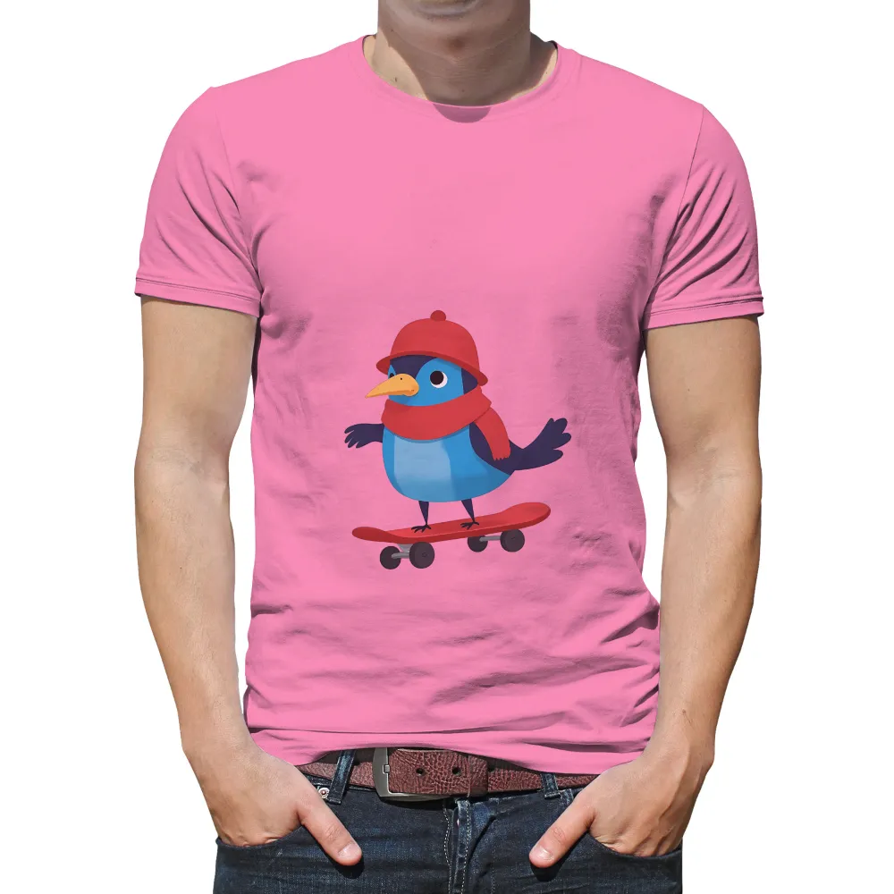 Custom Tee Shirts: Beep the Skateboarding Bird|bee friendly t shirt