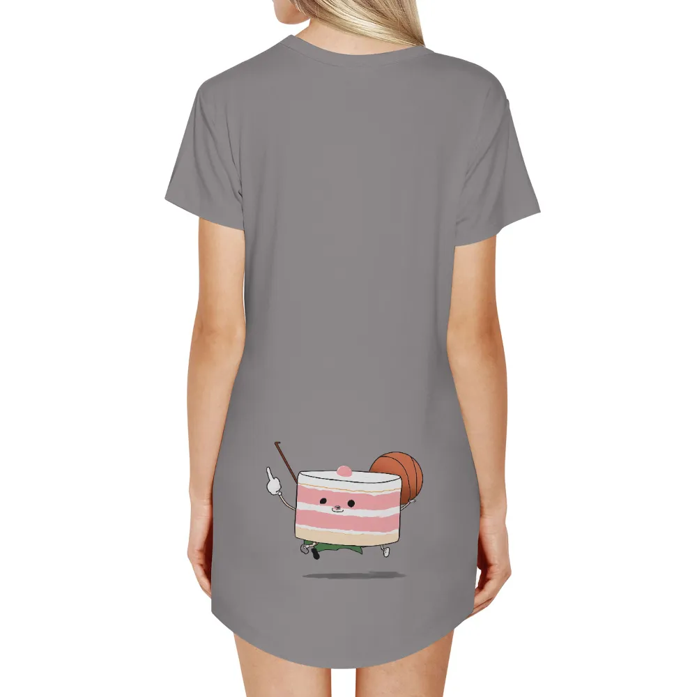 Tee Shirts Printed: Cakey the Basketball Dessert Character|cute spring t shirts