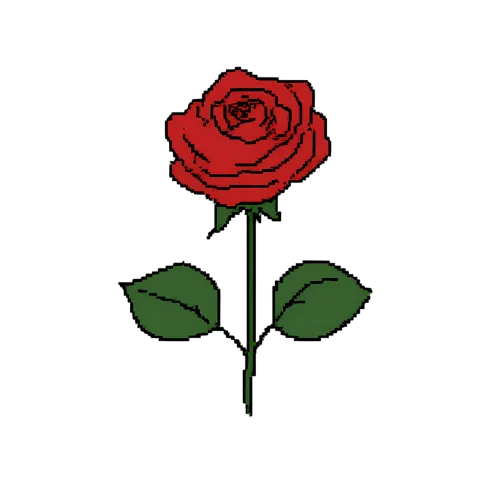 TShirt Printing: Red Rose Pixel Art - Love & Passion