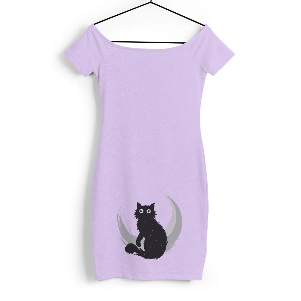 Custom Tee Shirts: Black Cat and Crescent Moon Silhouette|harmony day t shirts best and less