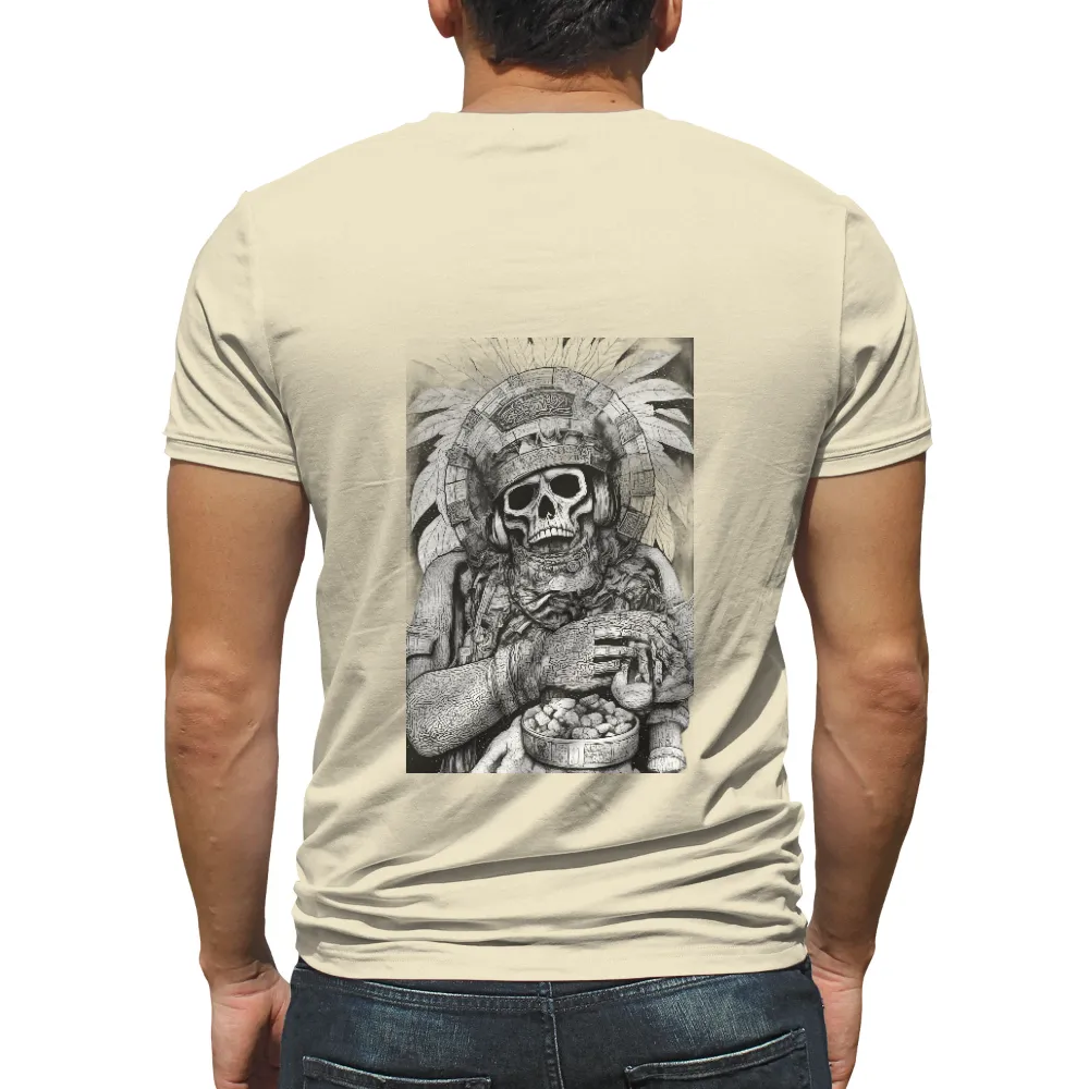 Shirts Graphic Tees: Aztec Priest Wisdom Stones| intricate headdress with feathers