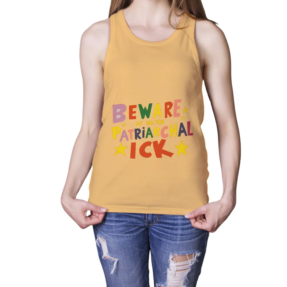 T-Shirts Custom: Beware of the Patriarchalick - Bold and Colorful Statement|statement shirt design maker