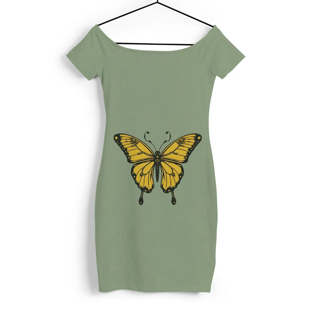 T-Shirts Design: Yellow Butterfly - Transformation and Beauty|new look butterfly t shirt