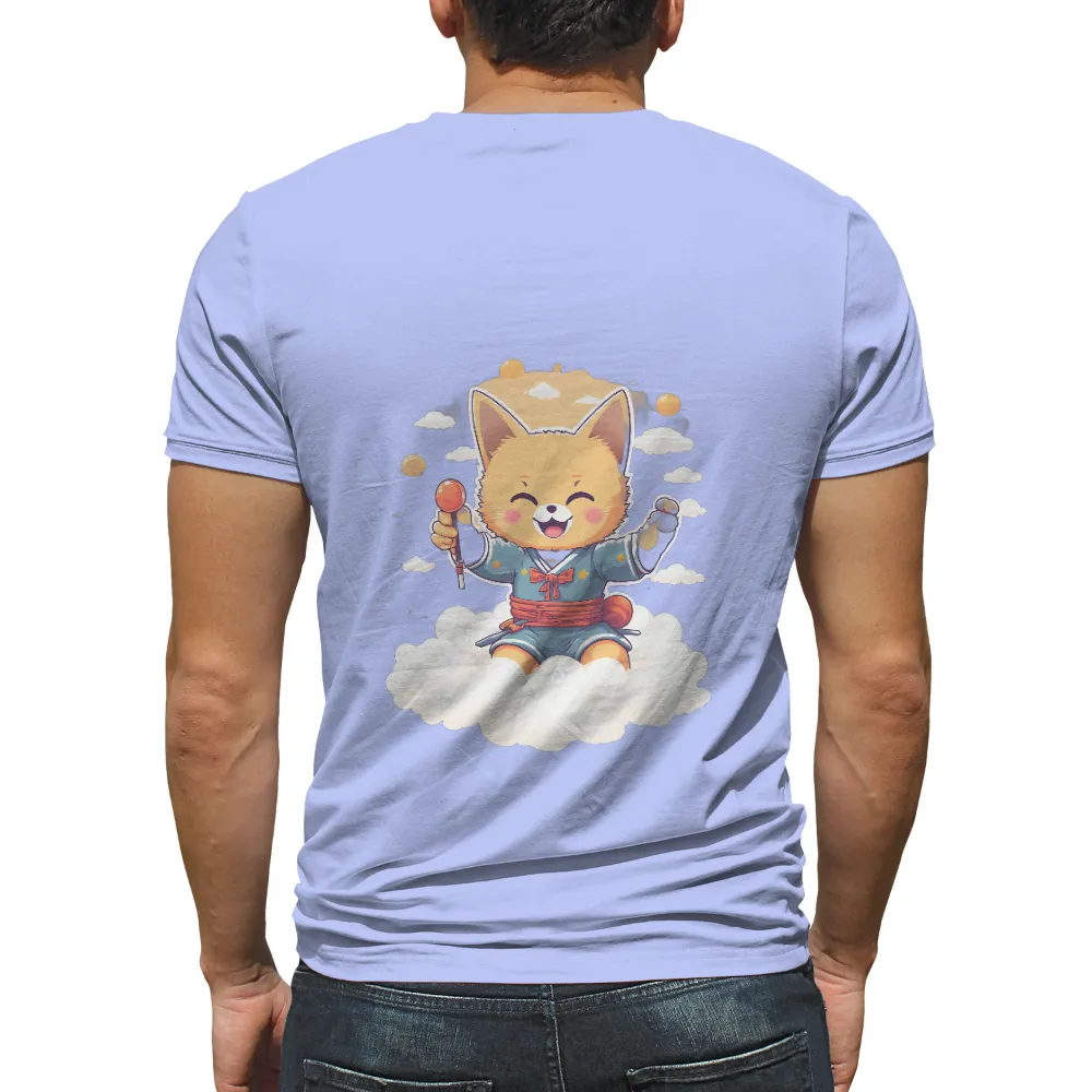 Custom Tee Shirts: Kumo the Joyful Fox in the Night Sky|pink cute t shirt roblox