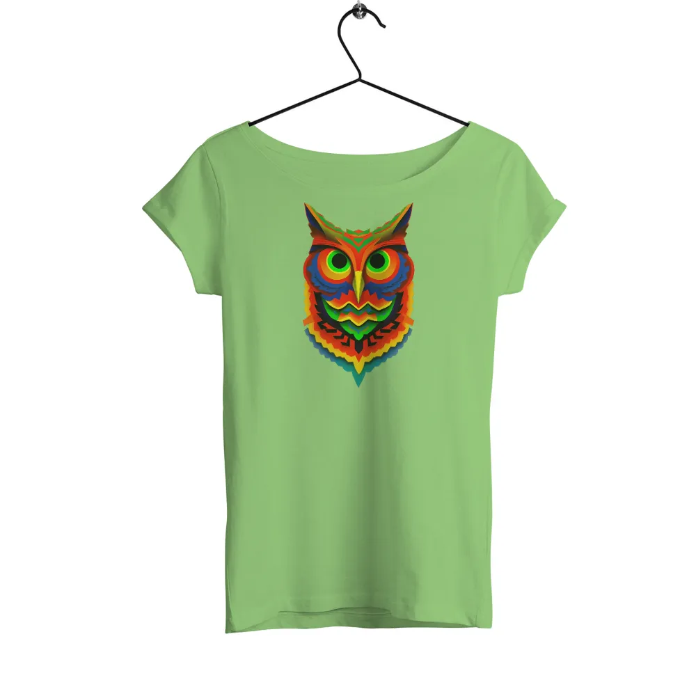 Customized Tee Shirts: Vibrant Owl Wisdom - Artistic Designs|zayde wisdom