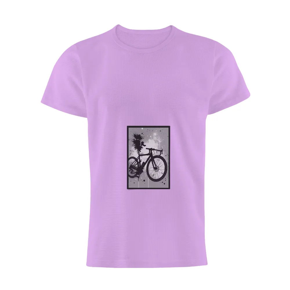 Custom T-Shirt Printing: Cycling Freedom - Silhouette Adventure|80s splatter shirt