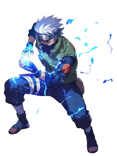 Kakashi using Lightning Release - kakashi sleeveless