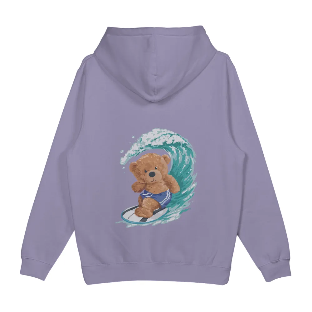 Graphic Tees: Sandy's Surf Adventure - Summer Fun with Surfing Teddy Bear|blousy summer tops