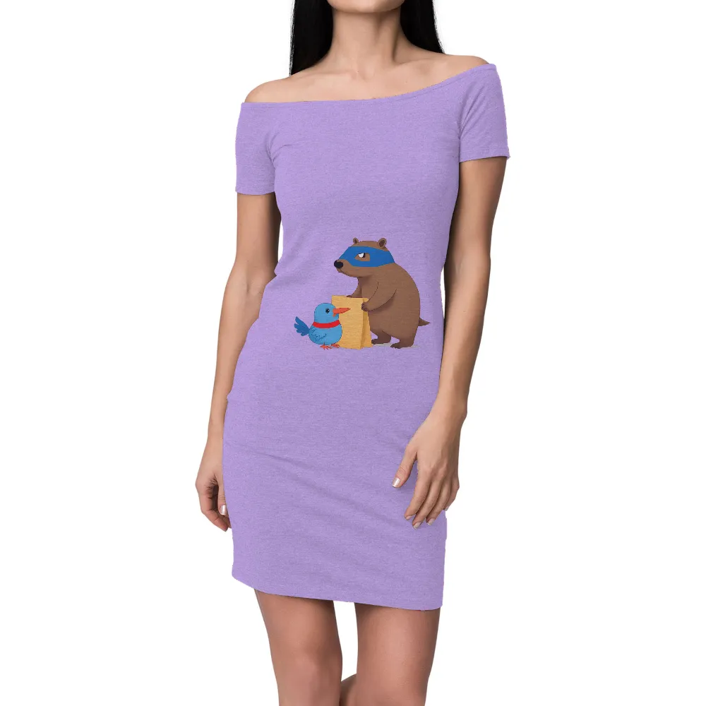 Graphic Tees: Bruno and Breezy's Adventure - Superhero Bear and Blue Bird|sequin superhero shirt