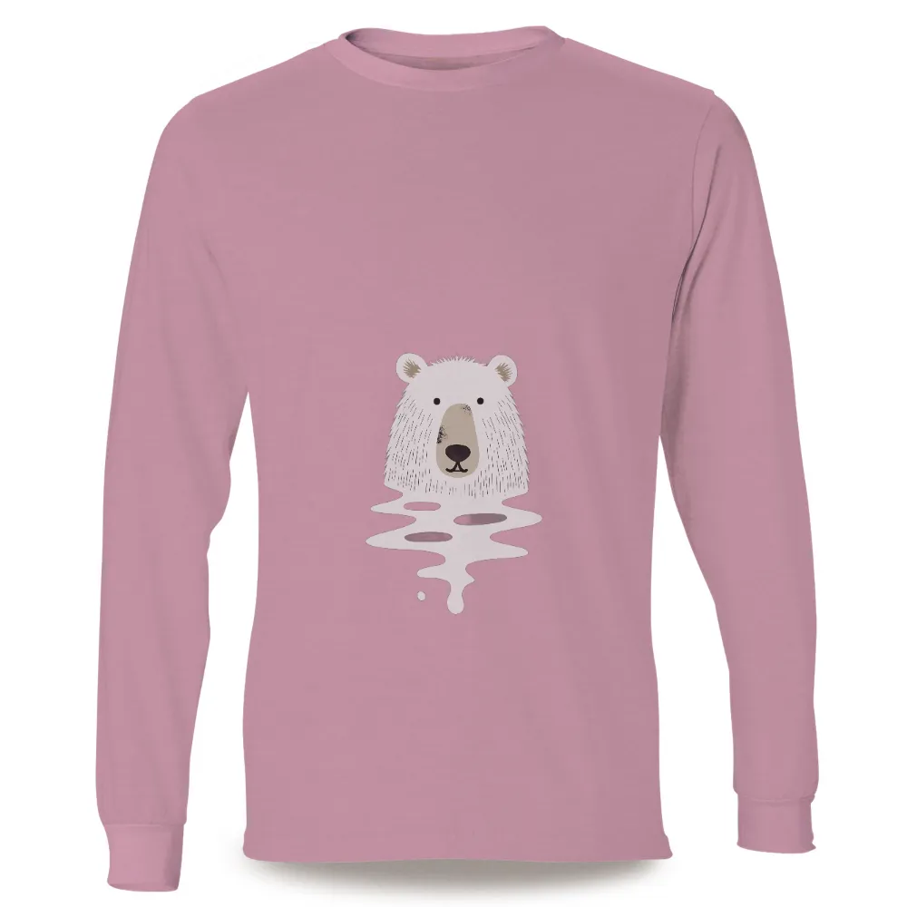 Customized Tee Shirts: Polar Bear Reflection - Artistic Design|i love drinking pool water shirt