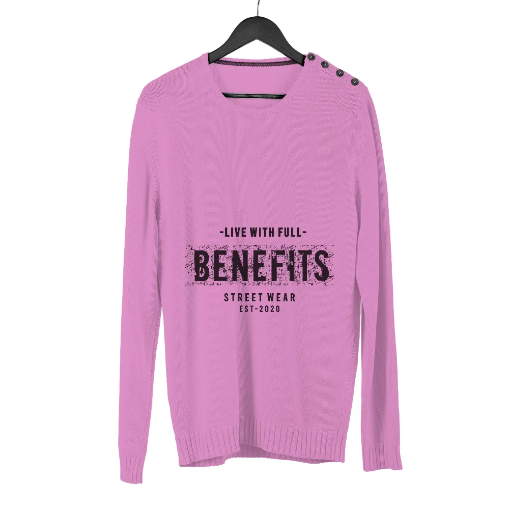 Live with Full Benefits: Streetwear T-Shirt Printing with Bold Typography and Distressed Design|popeyes megan thee stallion shirt