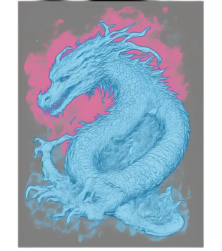 Graphic Tees: Majestic Blue Dragon - Mythical Strength and Wisdom