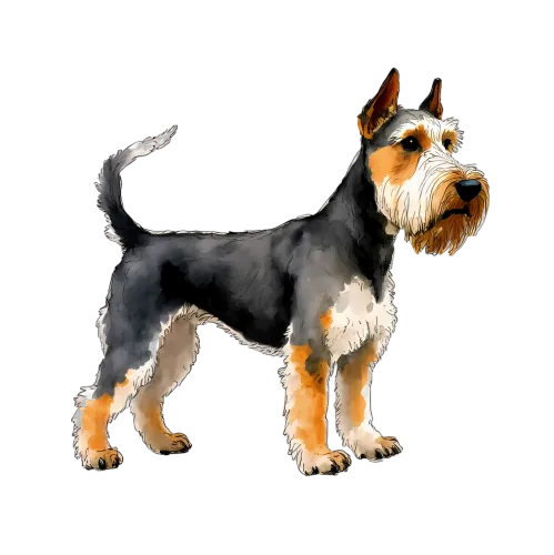 Graphic Tees: Max the Adventurous Schnauzer - Artistic Dog Design