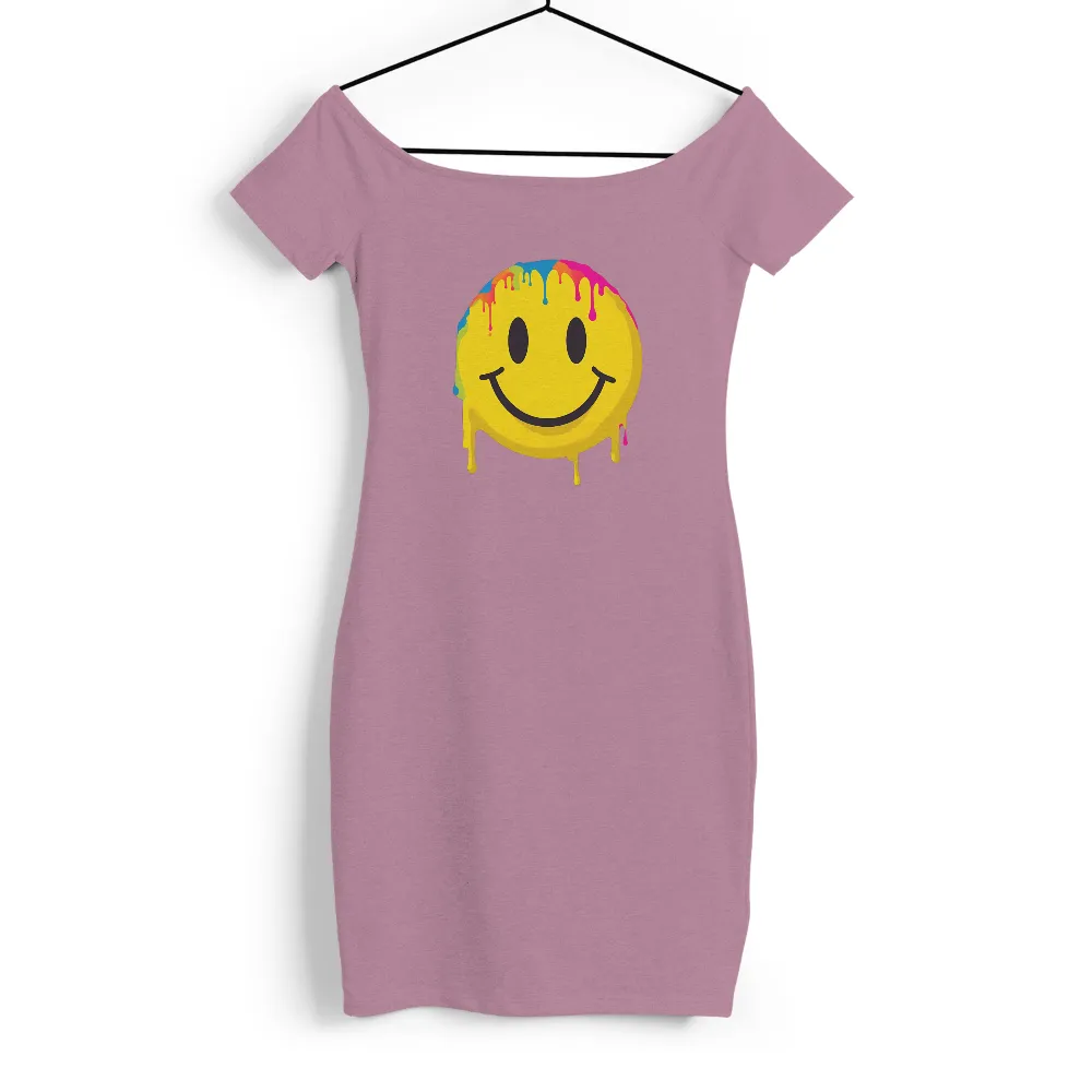 Vibrant Smiley Face with Colorful Drip Effect: A Pop Culture Icon|glow in the dark smiley face t shirt